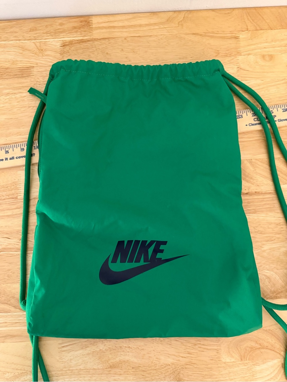 Nike Green Drawstring Backpack with Black Logo